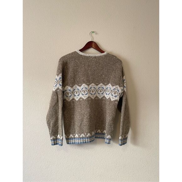 Vintage y2k printed knit v neck sweater size large - Picture 2 of 4